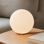 Lindby Tischleuchte Marike, Glas Wei&szlig; IP20, 1 x 15 W LED