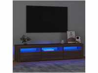 vidaXL TV-Schrank mit LED-Leuchten 240x35x40 cm Braun Eichen-Optik