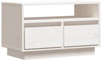 vidaXL TV-Schrank TV-Schrank Wei&szlig; 60x35x37 cm Massivholz Kiefer (1-St)