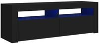 vidaXL TV-Schrank TV-Board mit LED-Leuchten Schwarz 120x35x40 cm