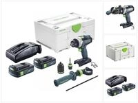 FESTOOL Akku-Schrauber TDC 18/4 I-Basic Akku Bohrschrauber 18 V 75 Nm Brushless...