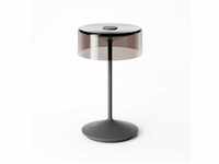 SIGOR LED Tischleuchte Numotion, Stilvolle Akku-Tischampe mit Glasschirm, LED...