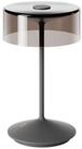 SIGOR LED Tischleuchte Akku-Glasleuchte NUMOTION graphitgrau, Dimmbar, LED fest