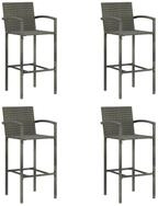 vidaXL Gartenstuhl Barhocker 4 Stk. Grau Poly Rattan (4 St)