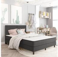 vidaXL Boxspringbett, Boxspringbett Dunkelgrau Stoff 160x200 cm