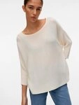Vero Moda 3/4 Arm-Pullover VMNORA 3/4 BOATNECK BLOUSE NOOS mit Fledermaus&auml;rmeln