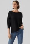 3/4 Arm-Pullover VERO MODA "VMNORA 3/4 BOATNECK BLOUSE NOOS", Damen, Gr. XS, schwarz,