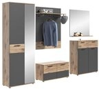 xonox.home Garderoben-Set Garderoben-Set Mason, Nox Oak / Basalt grau, 5-teilig,