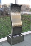 K&ouml;hko Zimmerbrunnen Wasserwand ca. 97 CM in Wellenform aus Edelstahl Wasserspiel LED