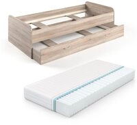 VitaliSpa&reg; Kinderbett Enzo, Sonoma, 90x200 cm mit Matratze (2-tlg)