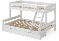 VitaliSpa&reg; Etagenbett Everest, Wei&szlig;, 140x200 / 90x200 cm mit Schubladen (1-St., mit
