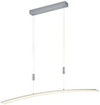 B-LEUCHTEN LED Pendelleuchte NEW LOIRE, Silbergrau, Metall, H 150 cm, Dimmfunktion,
