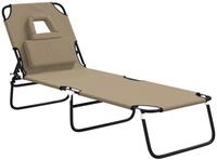 vidaXL Gartenliege, Sonnenliege Klappbar Oxford-Gewebe & Pulverbeschichteter...