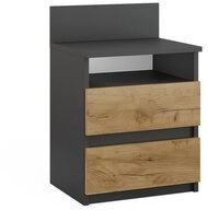 Vicco Nachtschrank Monty, Anthrazit/Eiche, 39.6 x 59.1 cm (1-St)