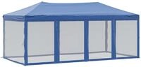 vidaXL Partyzelt, Pavillon Faltbar mit Seitenw&auml;nden Blau 3x6 m