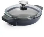 WOLL Servierpfanne "Iron" rund mit Glasdeckel, Gusseisen (2-tlg), Induktionsgeeignet