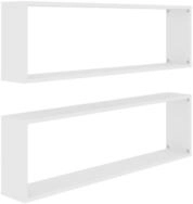vidaXL Wandregal, W&uuml;rfelregale 2 Stk. Wei&szlig; 100x15x30 cm Holzwerkstoff