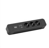 Bachmann PRIMO2 Steckdosenleiste 3x Schutzkontakt, Aluminium, USB Charger A&C