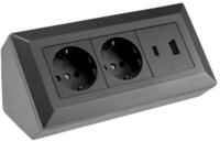 ChiliTec AC-Verteilerblock CHILITEC Steckdosenblock 23575, 2-fach, USB-A+C,...