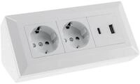 ChiliTec CHILITEC Steckdosenblock 23572, 2-fach, USB-A+C, 16A/250V, wei&szlig;