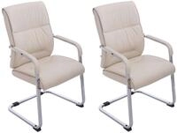 CLP B&uuml;rostuhl 2er Set Freischwinger XXL Anubis, creme