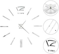 vidaXL Wanduhr (3D-Wanduhr Modernes Design 100 cm XXL Silbern)