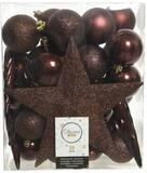 Kaemingk Weihnachtsbaumkugel, Weihnachtskugeln Kunststoff mit Christbaumstern 33er