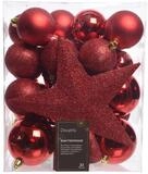 Kaemingk Weihnachtsbaumkugel Weihnachtsbaumkugeln bruchfest &Oslash; 8 cm 33 St&uuml;ck rot