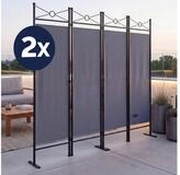 Casaria Paravent Lucca, 2er Set 180x163cm Verstellbar Faltbar Stabil 4 teilig Indoor