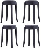 vidaXL Barhocker Stapelbare Hocker 4 Stk. Schwarz Kunststoff (4 St)