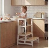 Spielwerk Stehhilfe, Lernturm ab 2 Jahren mit Tafel Montessori Tritthocker Lernstuhl
