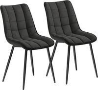 Woltu Esszimmerstuhl (2er-Set), Sessel mit R&uuml;ckenlehne, Metallbeine