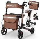 Arebos Rollator Aluminium faltbar 6-fach h&ouml;henverstellbar mit Tasche belastbar