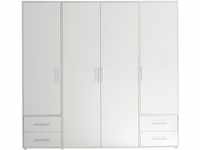 möbelando Kleiderschrank in Weiß mit 4 Schubladen und 4 Türen (BxHxT:...