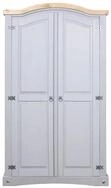 vidaXL Kleiderschrank Mehrzweckschrank Mexiko-Stil Kiefernholz 2 T&uuml;ren Grau