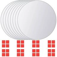 vidaXL Spiegelfliesen vidaXL 8-tlg. Spiegelfliesen-Set Rund Glas