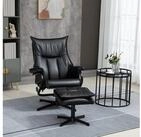 HOMCOM Polsterstuhl drehbarer Relaxsessel mit Hocker (Ruhesessel, 2 St), f&uuml;r