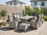 KONIFERA Garten-Essgruppe Monaco, (Set, 24-tlg., 4x Sessel, 1x 3er Sofa, 2x...