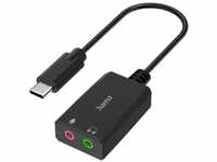Hama USB-C externe Soundkarte auf 3,5mm Klinke Tablet-Kabel, Klinken-Buchse...