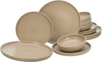 CreaTable Tafelservice Uno (12-tlg), 4 Personen, Steinzeug, Teller Set, weiche,
