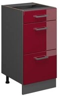 Vicco Unterschrank R-Line, Rot Hochglanz/Anthrazit, 40 cm mit Schubladen, ohne