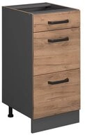 Vicco Unterschrank R-Line Goldkraft Eiche/Anthrazit 40cm, Schubladen, ohne