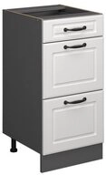 Vicco Unterschrank R-Line Wei&szlig; Landhaus/Anthrazit 40cm mit Schubladen ohne