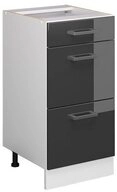 Vicco Unterschrank R-Line Anthrazit Hochglanz/Wei&szlig; 40 mit Schubladen ohne