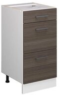 Vicco Unterschrank R-Line, Grau/Wei&szlig;, 40 cm mit Schubladen, ohne Arbeitsplatte