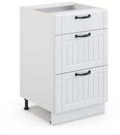 Vicco Unterschrank Fame-Line, Wei&szlig; Landhaus/Wei&szlig;, 50 cm ohne Arbeitsplatte...