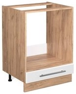 Vicco Herdumbauschrank Fame-Line, Wei&szlig; Hochglanz/Goldkraft Eiche, 60 cm ohne