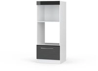 Vicco Mikrowellenumbauschrank Fame-Line, Anthrazit Hochglanz/Wei&szlig;, 60 cm offen