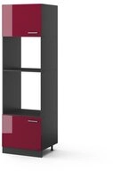 Vicco Mikrowellenumbauschrank R-Line, Rot Hochglanz/Anthrazit, 60 cm (1-St)