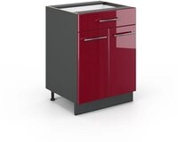 Vicco Unterschrank Fame-Line, Bordeaux Hochglanz/Anthrazit 60cm, ohne...